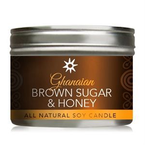 Ghanaian Brown Sugar Honey All-Natural Soy Candle In Tin