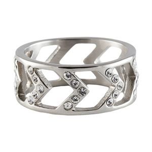 Silver Chevron Ring - Size 9