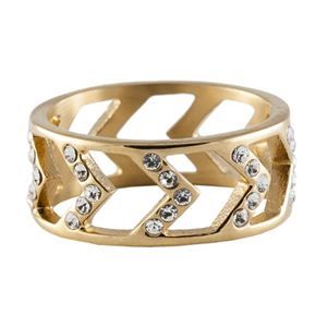 Gold Chevron Ring - Size 8