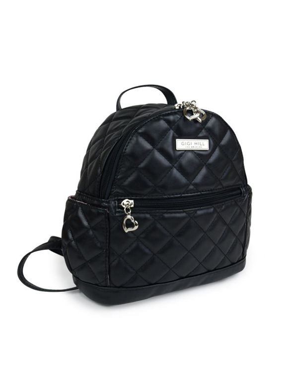 Lennon Quilted Black Backpack