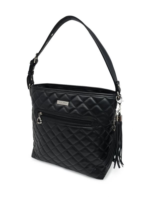 Stella Quilted Black Large Handbag